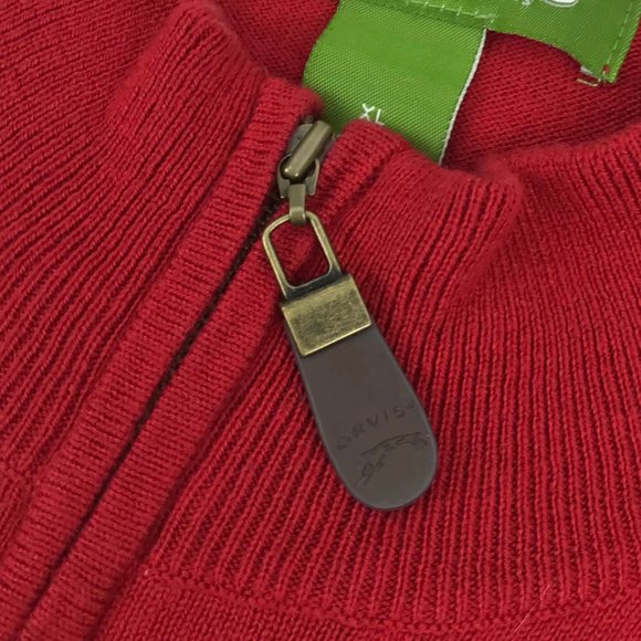 Orvis 1/4 Zip Sweater Sweatshirt XL Red Silk Blend - Picture 7 of 8